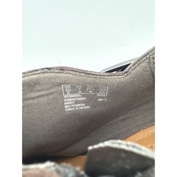 Clarks Brown Suede & Leather Ankle Booties Womens Size 7 With Buckle & Zip Closu - Picture 5 of 5